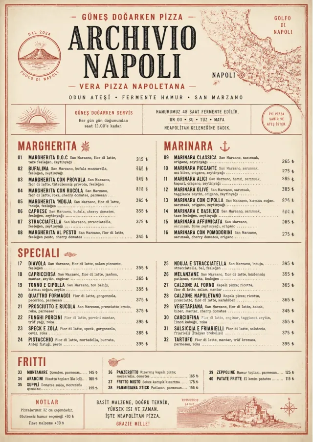 Neapolitan Archive pizza-menu menu template preview