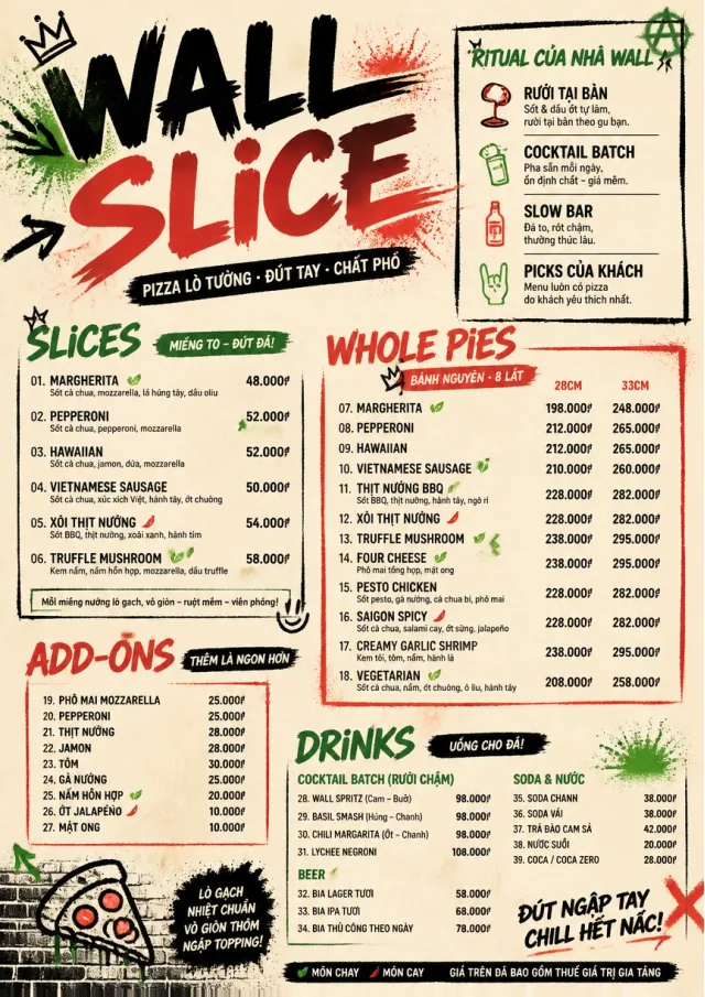 Street Art Bold pizza-menu menu template preview