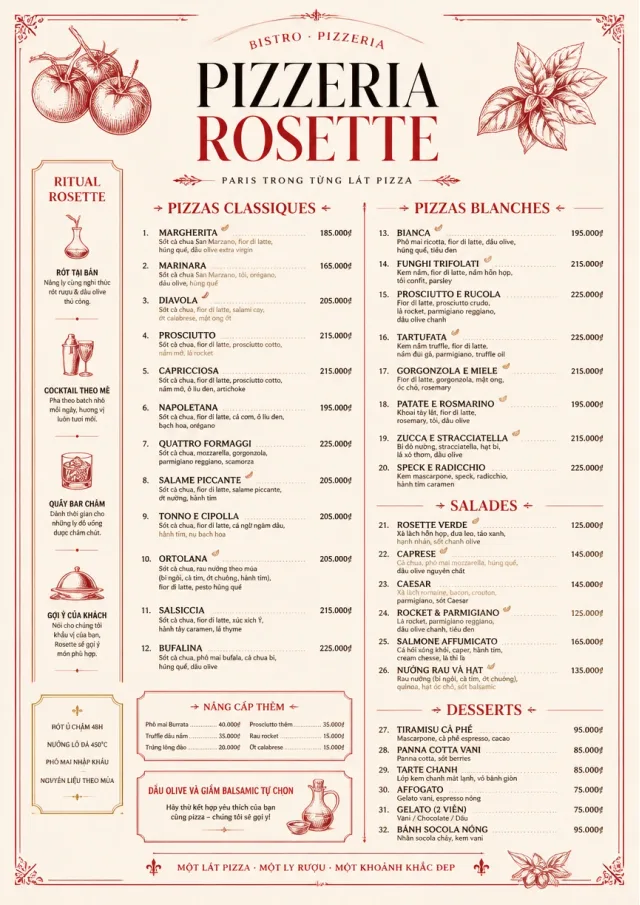 Parisian Bistro pizza-menu menu template preview