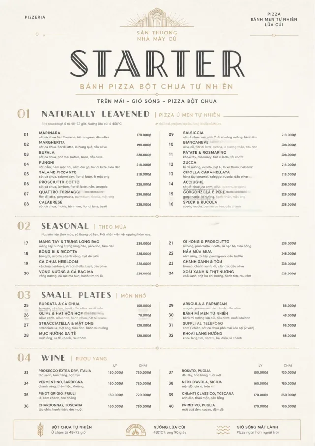 Sourdough Minimal pizza-menu menu template preview
