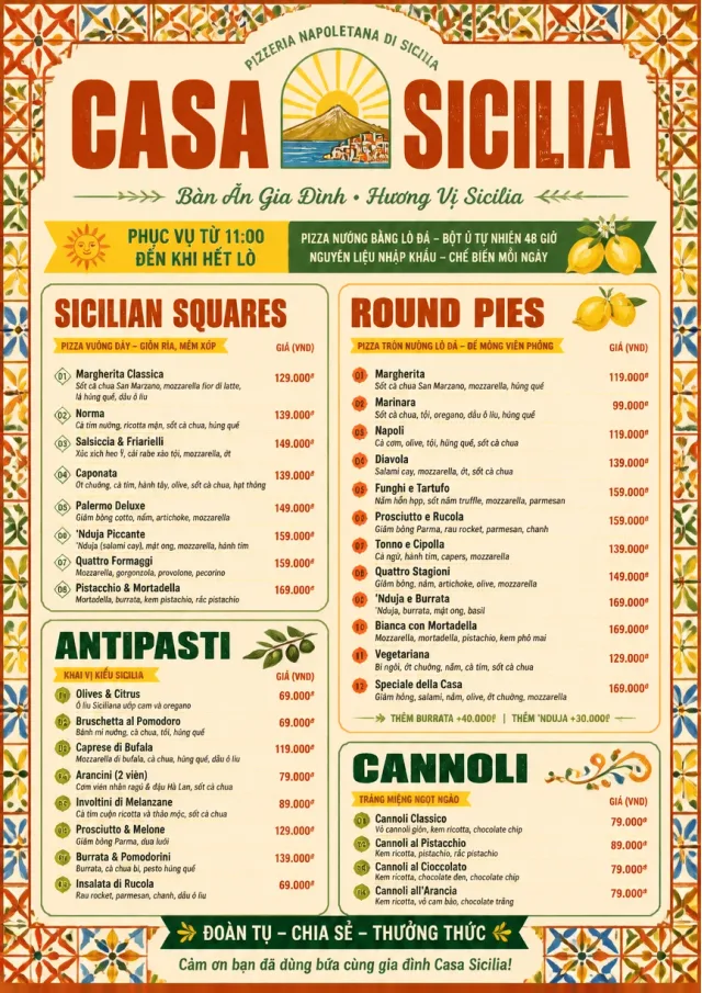Sicilian Family Table pizza-menu menu template preview