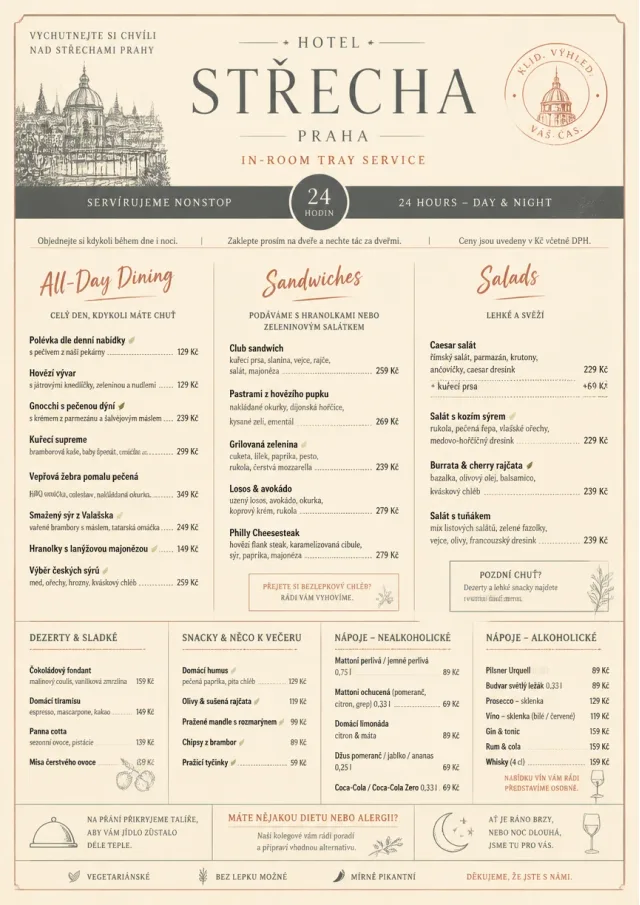 In-Room Tray Service room-service-menu menu template preview