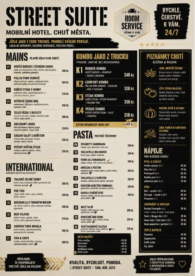 Food Truck Bold room-service-menu menu template preview