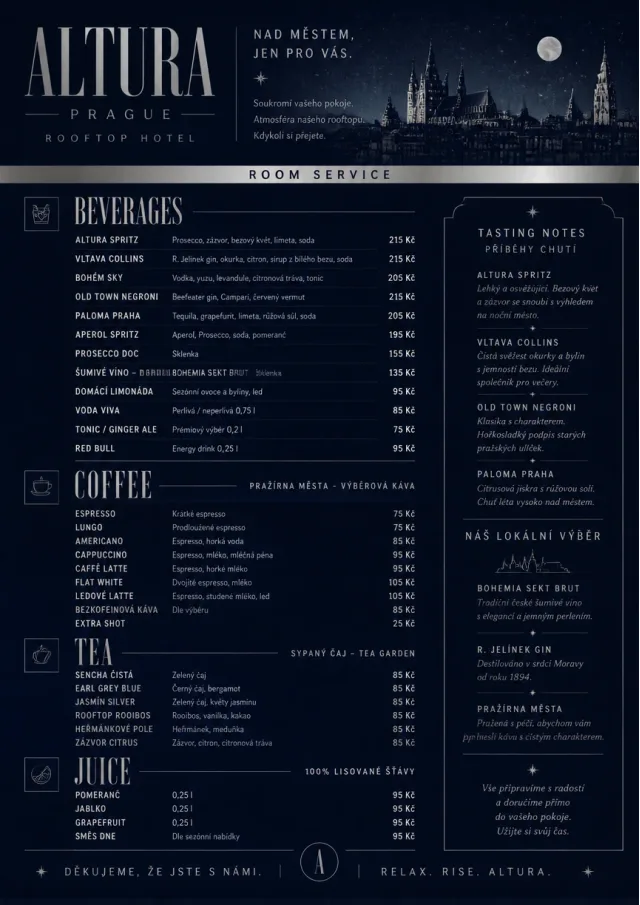 Rooftop Skyline room-service-menu menu template preview