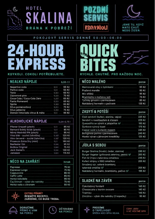 Late Night Service room-service-menu menu template preview
