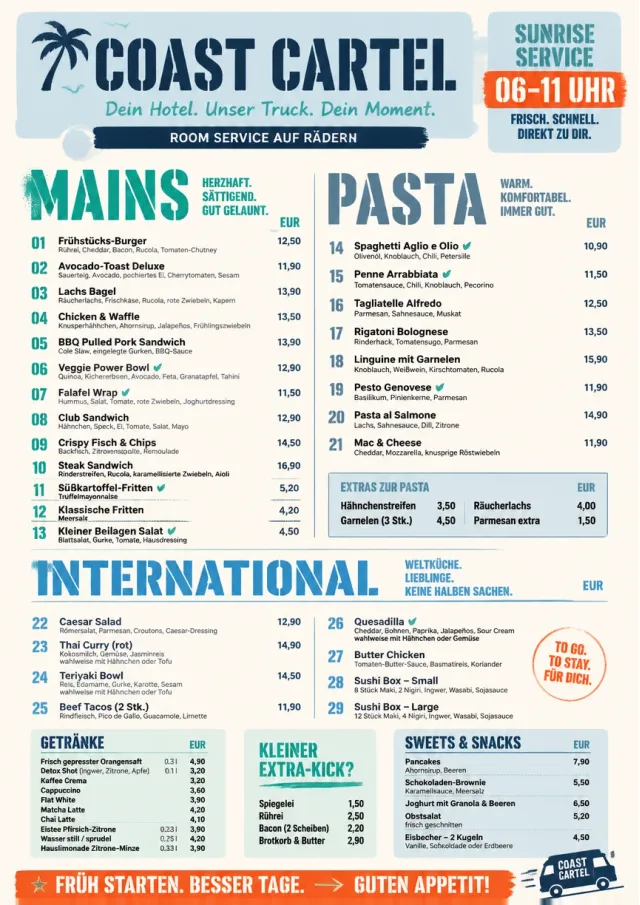 Food Truck Bold room-service-menu menu template preview