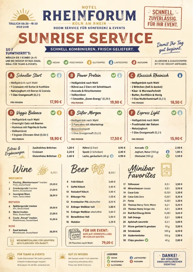 Convention Quick room-service-menu menu template preview