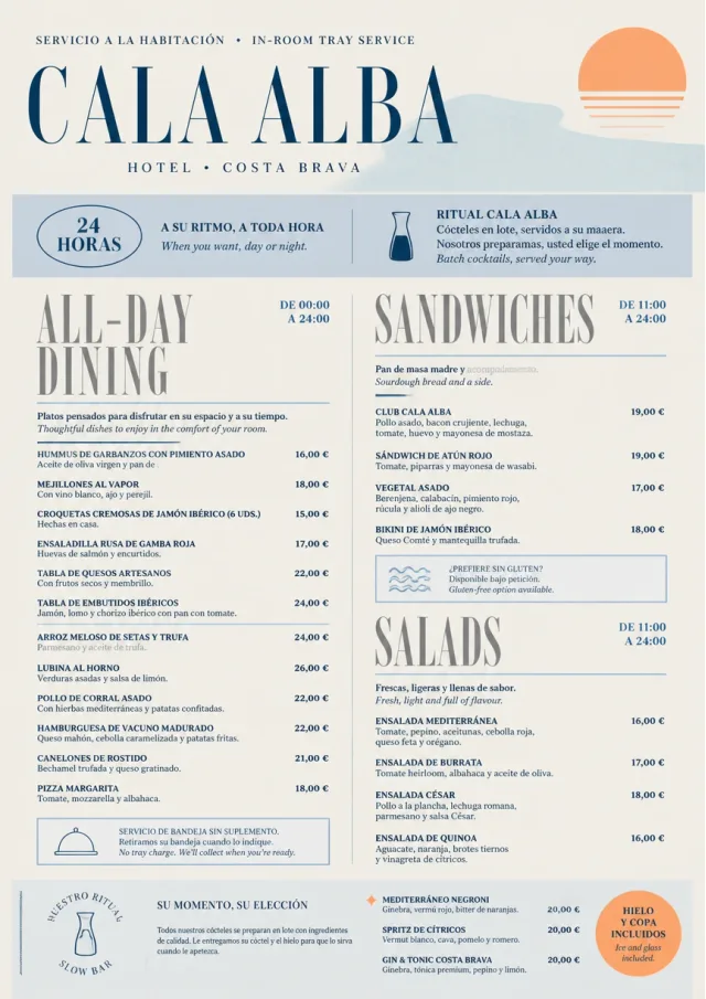 In-Room Tray Service room-service-menu menu template preview