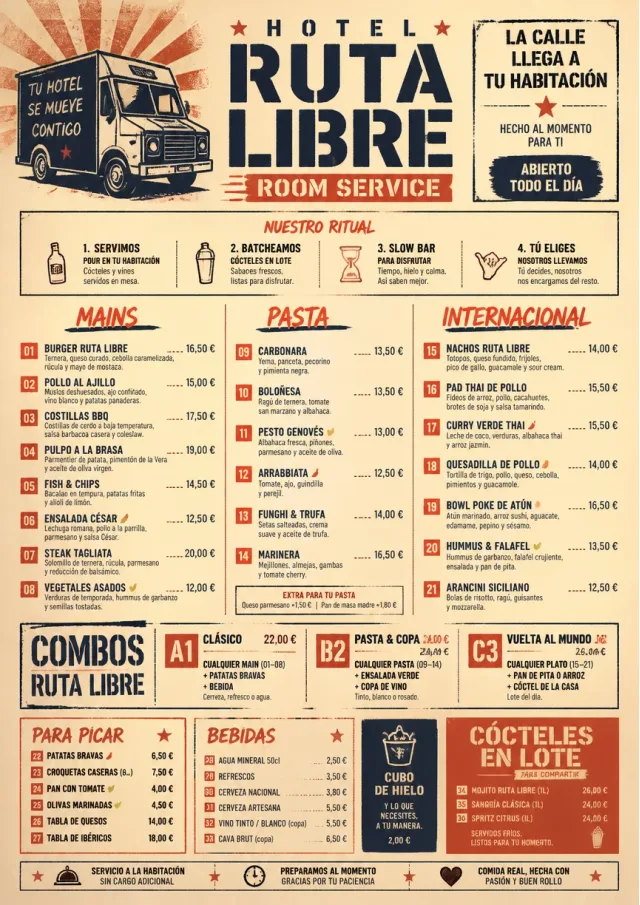 Food Truck Bold room-service-menu menu template preview