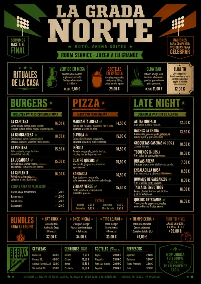 Sports Arena Energy room-service-menu menu template preview
