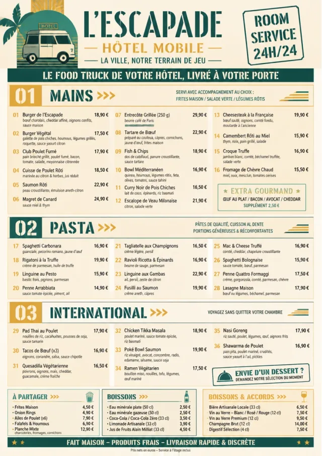 Food Truck Bold room-service-menu menu template preview