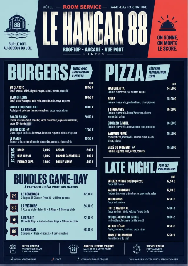 Sports Arena Energy room-service-menu menu template preview