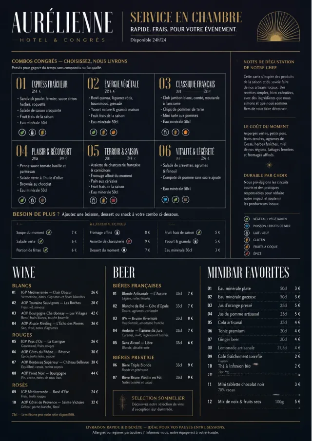 Convention Quick room-service-menu menu template preview