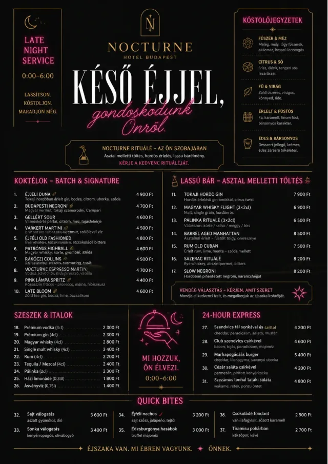 Late Night Service room-service-menu menu template preview