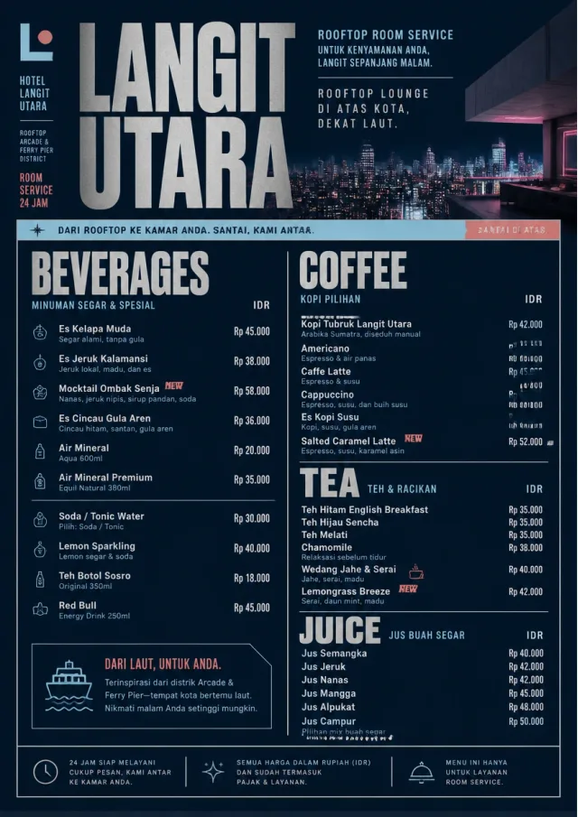 Rooftop Skyline room-service-menu menu template preview