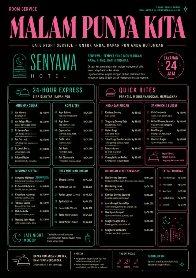 Late Night Service room-service-menu menu template preview