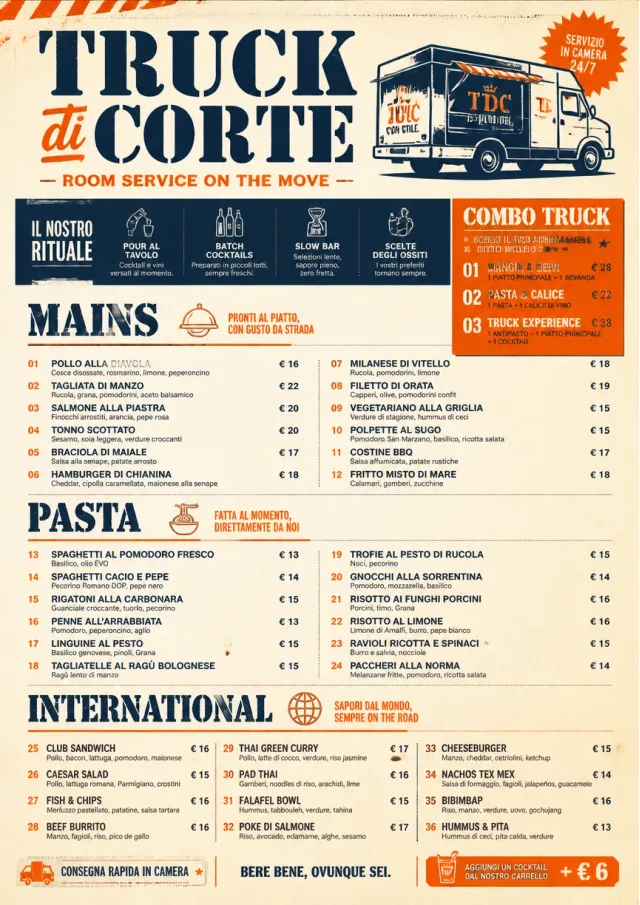 Food Truck Bold room-service-menu menu template preview
