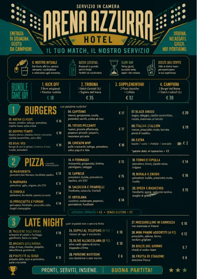 Sports Arena Energy room-service-menu menu template preview