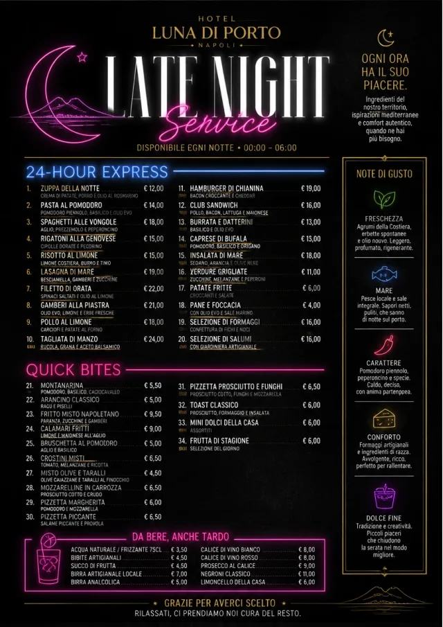 Late Night Service room-service-menu menu template preview