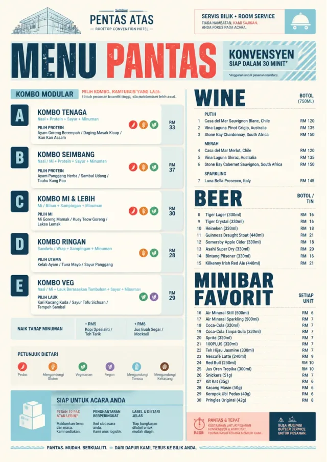 Convention Quick room-service-menu menu template preview