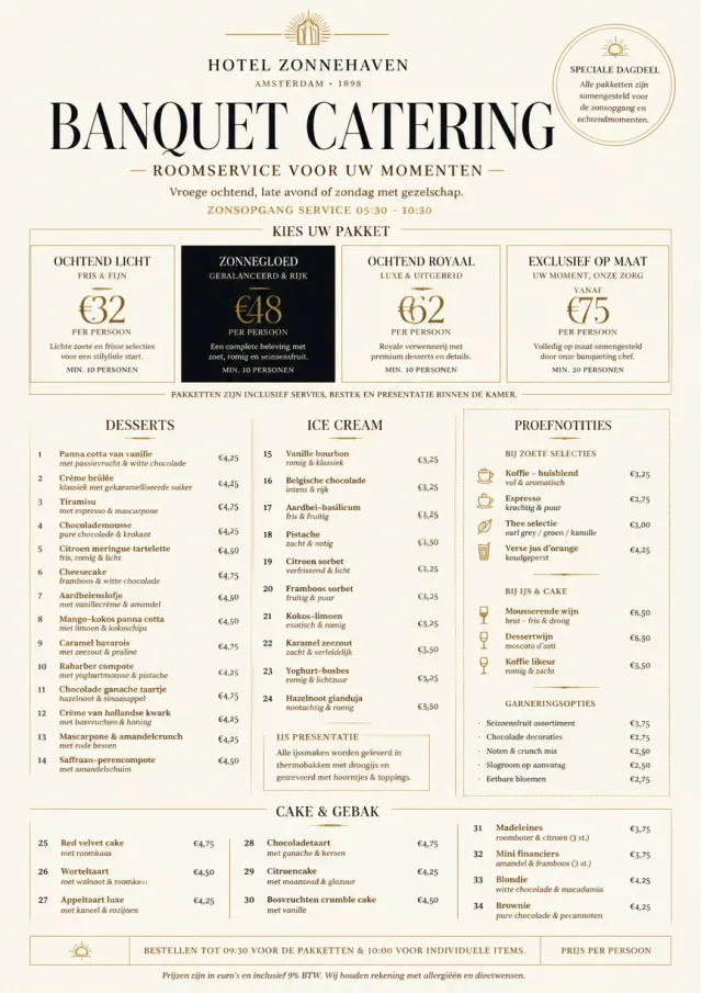 Banquet Catering room-service-menu menu template preview