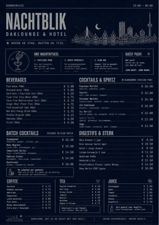 Rooftop Skyline room-service-menu menu template preview