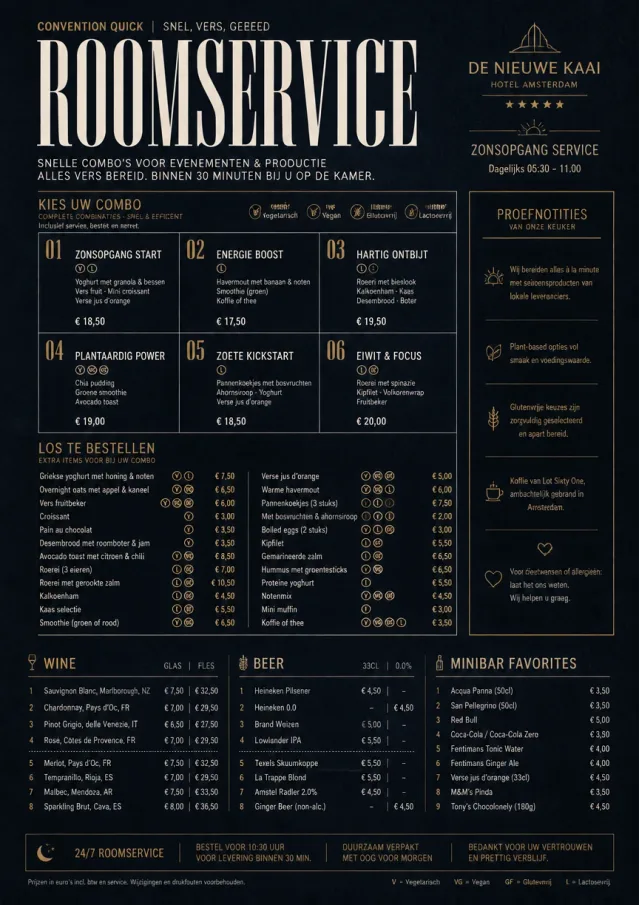 Convention Quick room-service-menu menu template preview