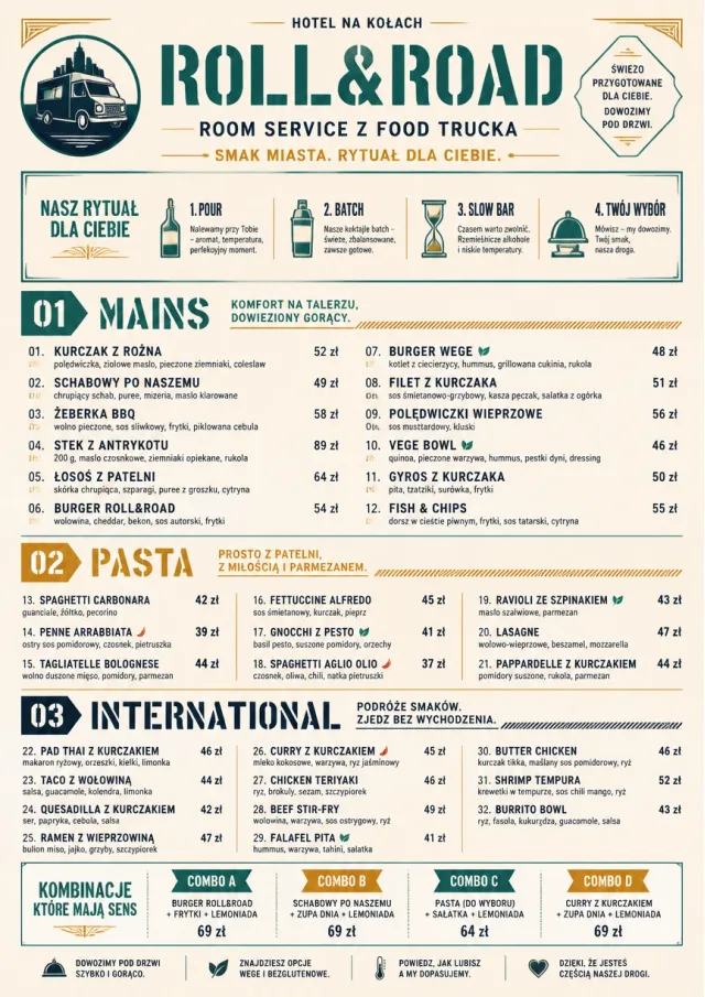 Food Truck Bold room-service-menu menu template preview