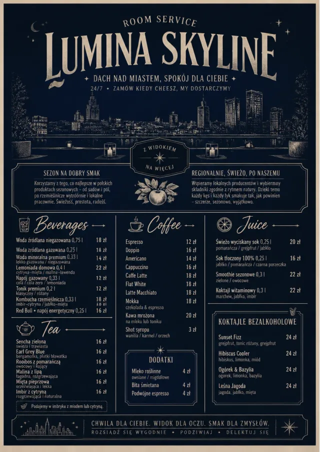 Rooftop Skyline room-service-menu menu template preview