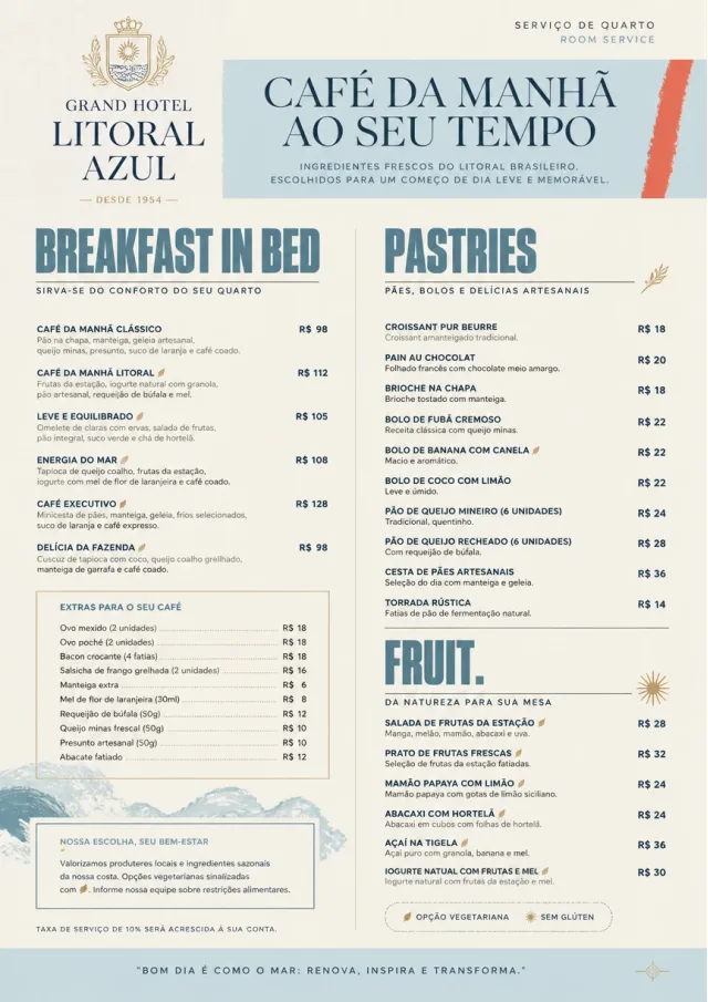 Grand Hotel Classic room-service-menu menu template preview