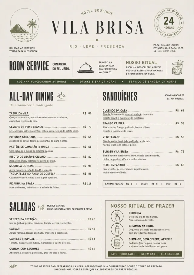 In-Room Tray Service room-service-menu menu template preview