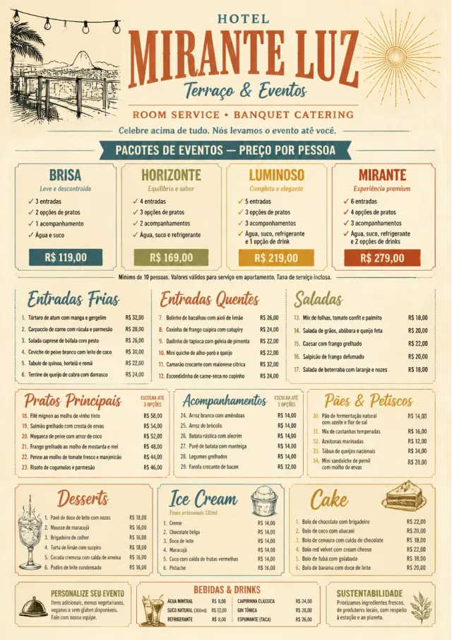 Banquet Catering room-service-menu menu template preview