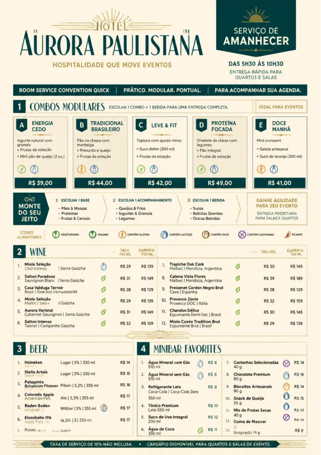 Convention Quick room-service-menu menu template preview