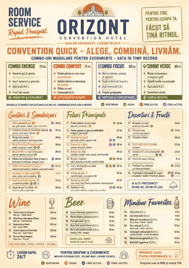 Convention Quick room-service-menu menu template preview