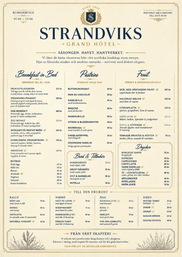 Grand Hotel Classic room-service-menu menu template preview