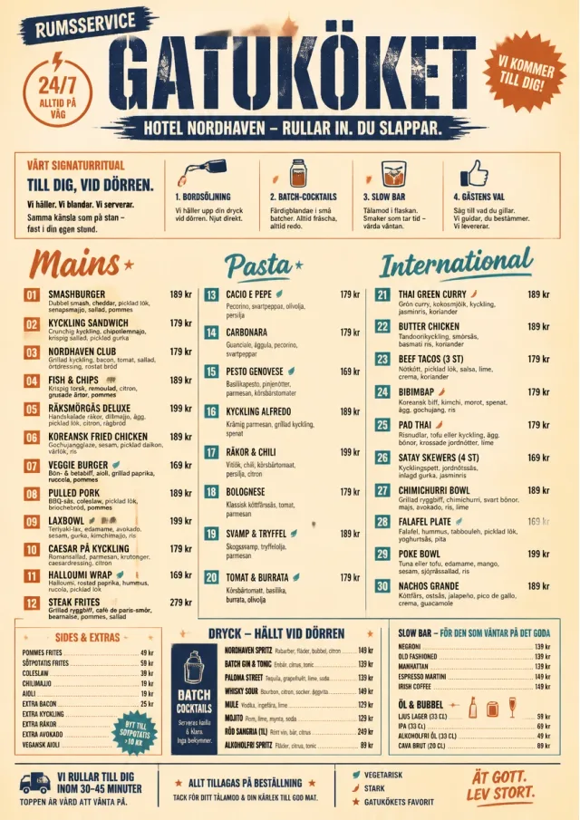 Food Truck Bold room-service-menu menu template preview