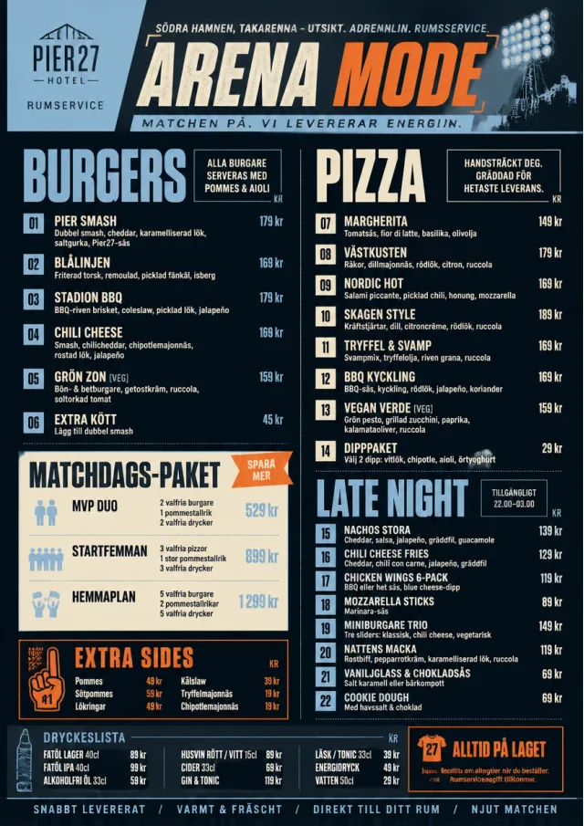 Sports Arena Energy room-service-menu menu template preview