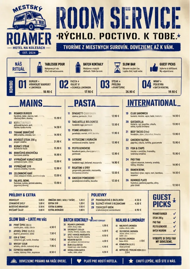Food Truck Bold room-service-menu menu template preview