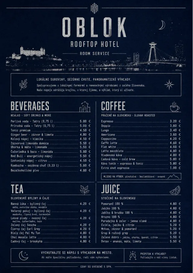 Rooftop Skyline room-service-menu menu template preview