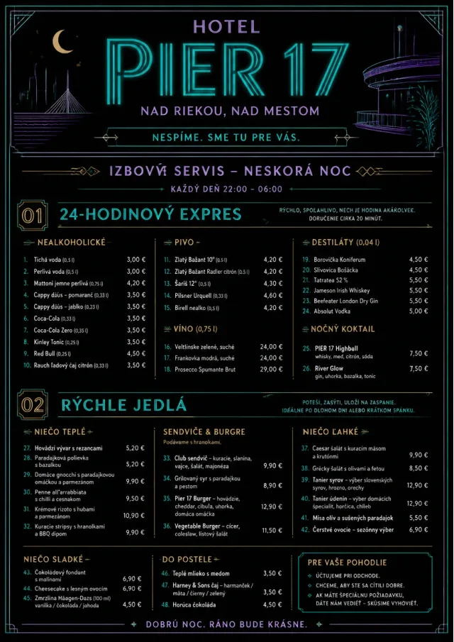 Late Night Service room-service-menu menu template preview