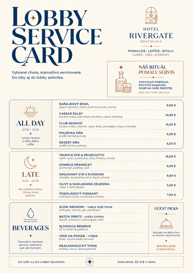 Lobby Service Card room-service-menu menu template preview