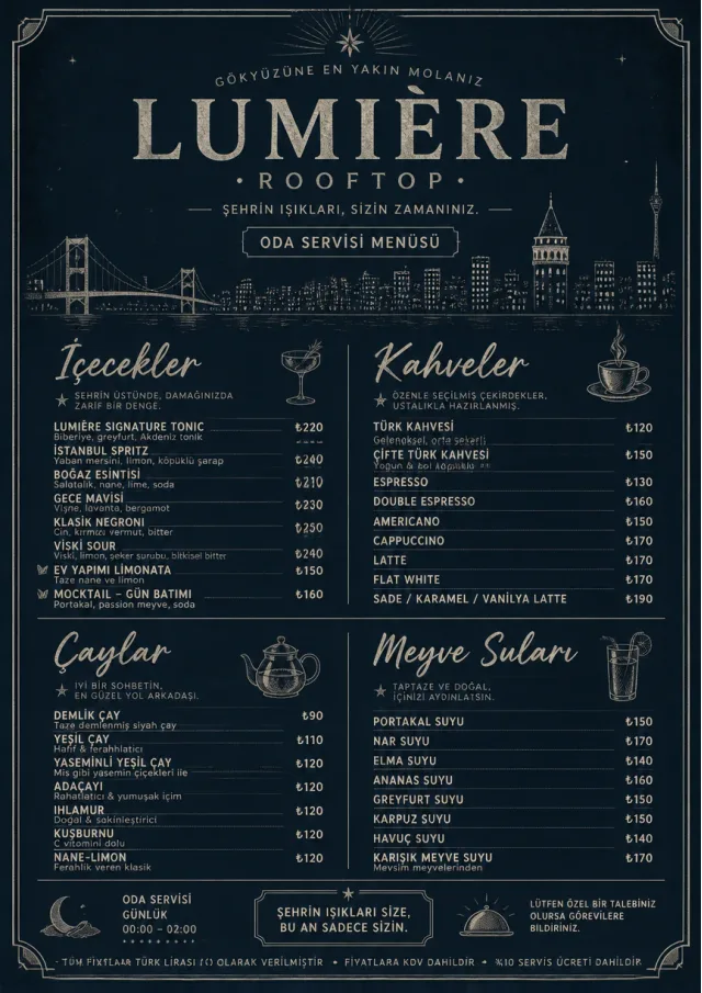 Rooftop Skyline room-service-menu menu template preview