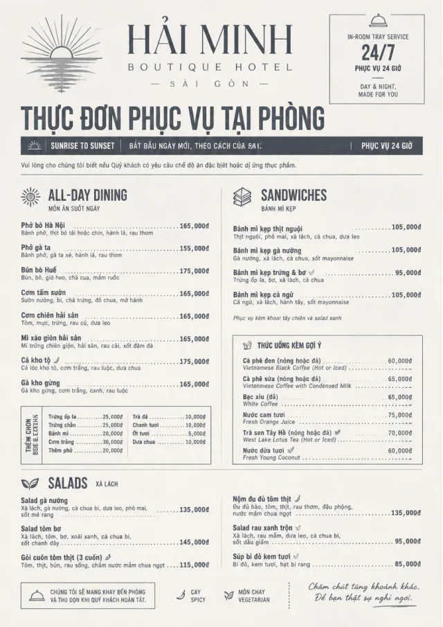 In-Room Tray Service room-service-menu menu template preview