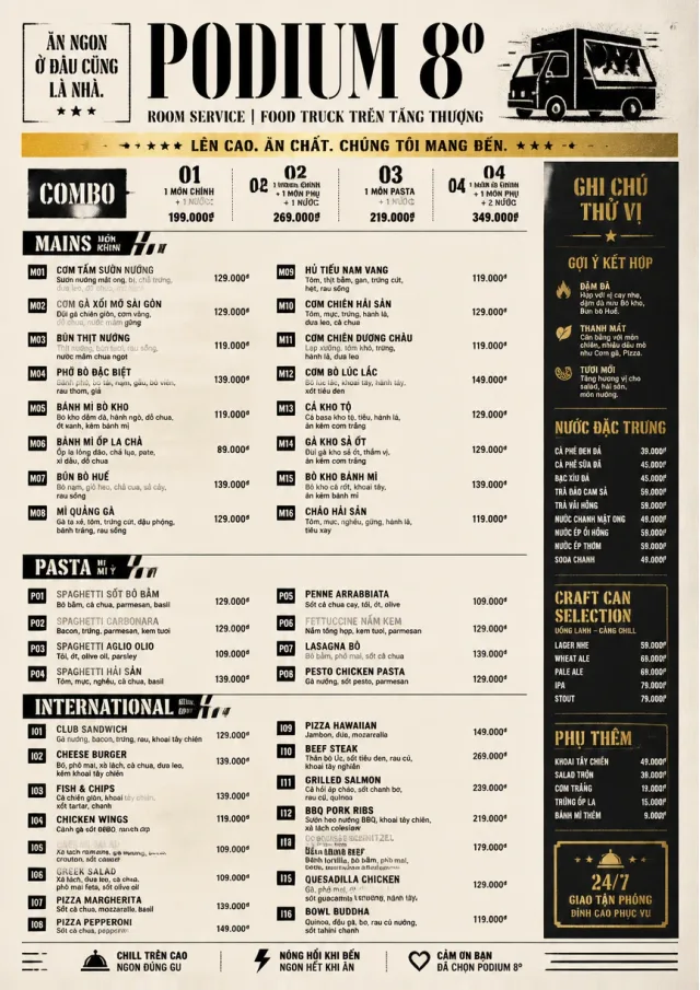 Food Truck Bold room-service-menu menu template preview