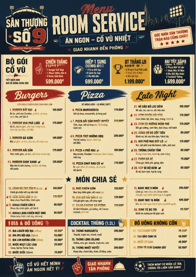 Sports Arena Energy room-service-menu menu template preview