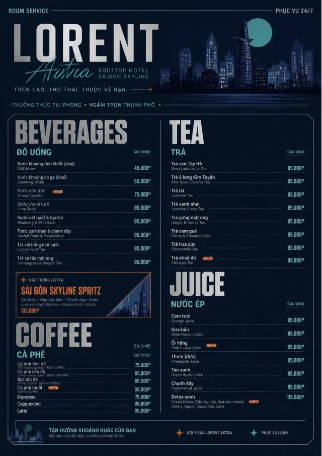 Rooftop Skyline room-service-menu menu template preview