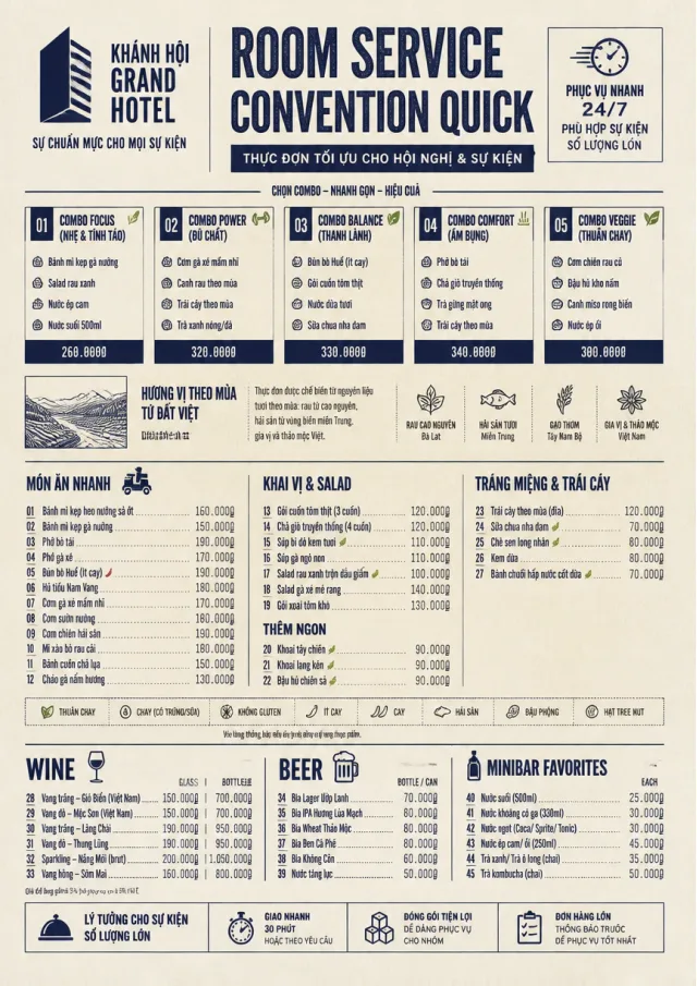 Convention Quick room-service-menu menu template preview
