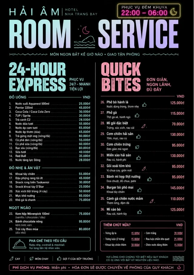Late Night Service room-service-menu menu template preview