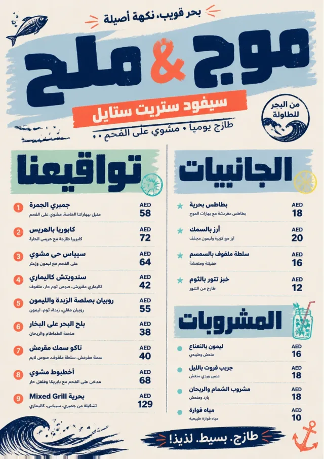 Street Stall Flyer seafood-menu menu template preview