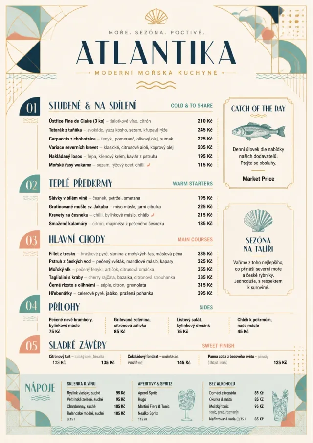 Modern Fusion seafood-menu menu template preview